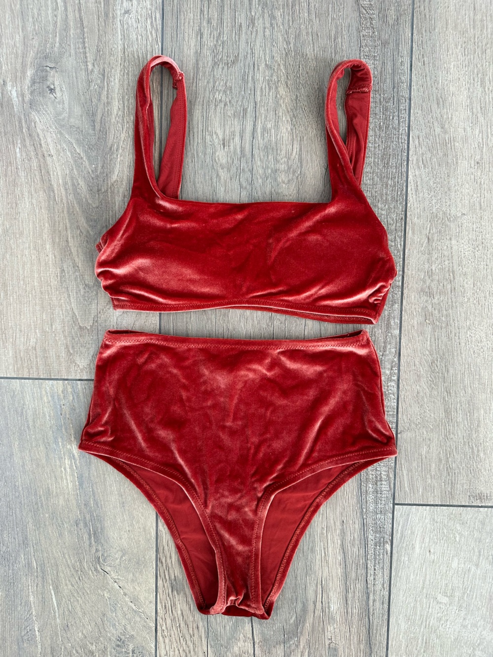 aerie Velvet Red Bikini Set